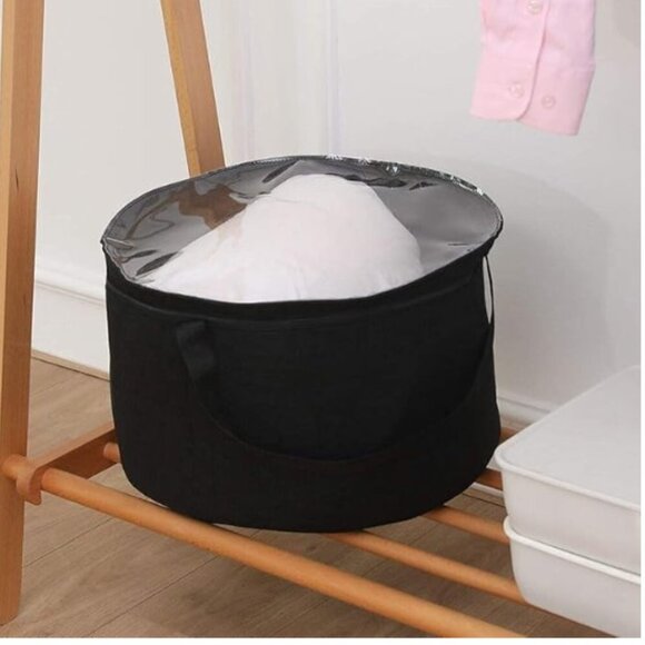 NEW - Felt Hat Organizer and Travel Storage Box | 18"D Collapsible - Picture 3 of 4